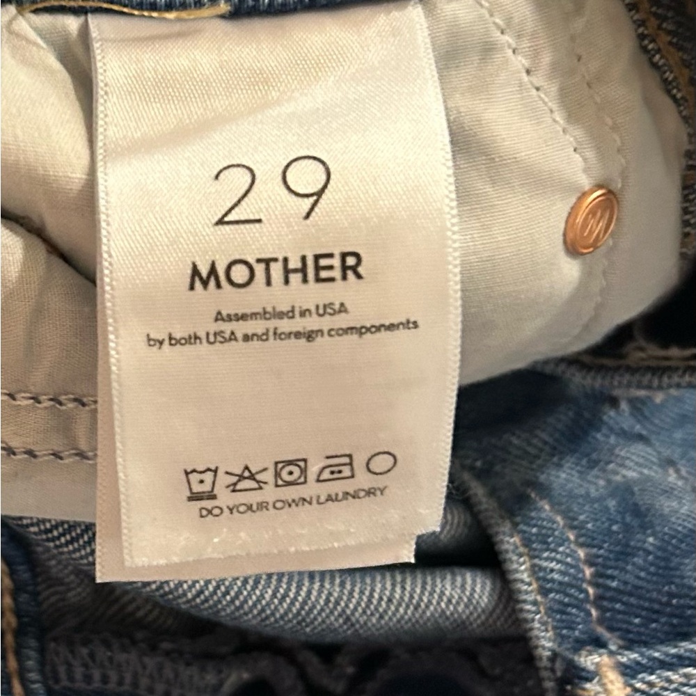 MOTHER High-Rise Cropped Balloon Jeans in Medium Blue - Picture 13 of 16